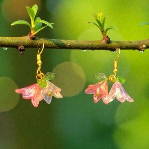 Floral Pink and lavender Earrings